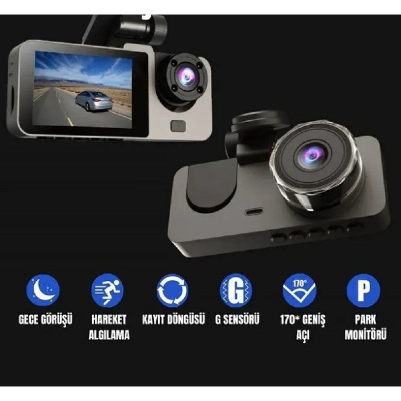 SafeCam 170° – Full HD Araç İçi Kamera