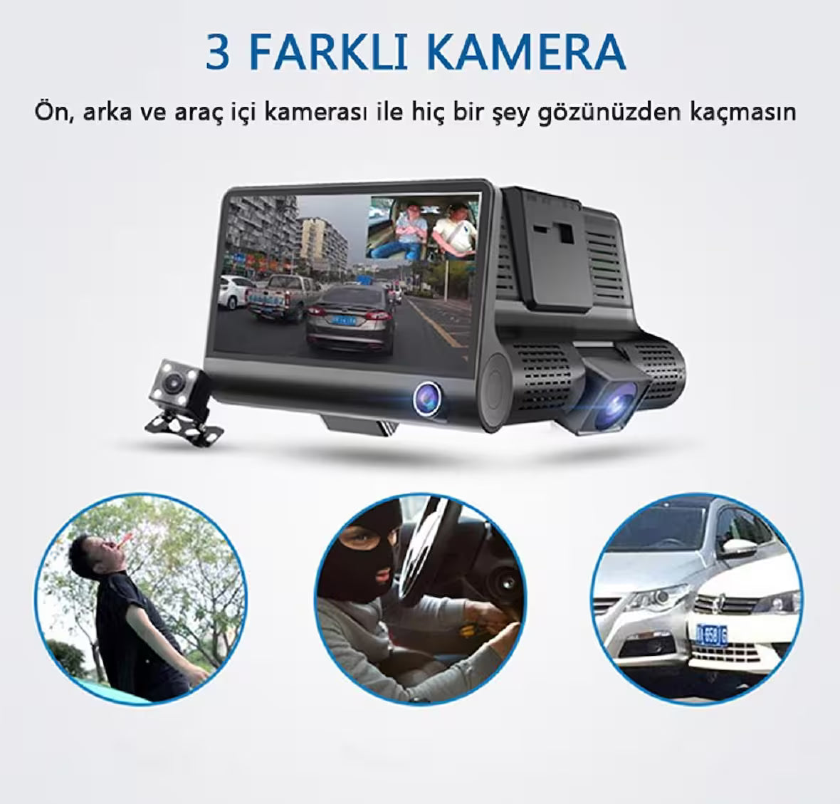 SafeCam 170° – Full HD Araç İçi Kamera